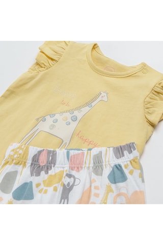 T-shirt et pantalon en coton biologique - Jaune et blanc
