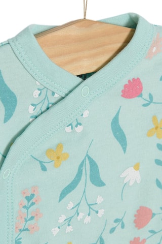 2 bodys en coton biologique - Turquoise et blanc