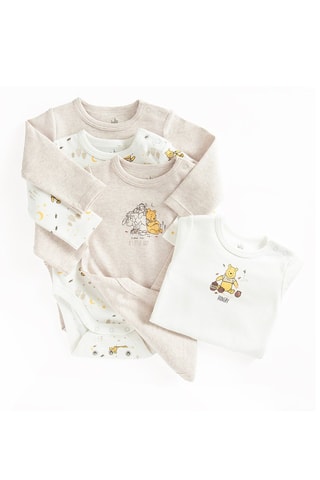 4 bodys Winnie l'Ourson Disney - Beige et blanc