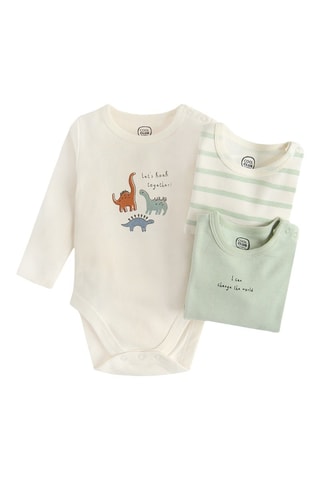 3 bodys - Beige et vert clair