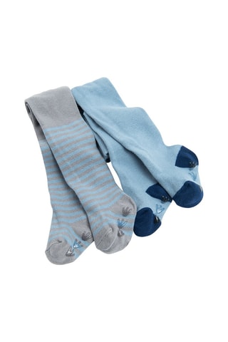 2 paires de collants antidérapants Gris et ciel