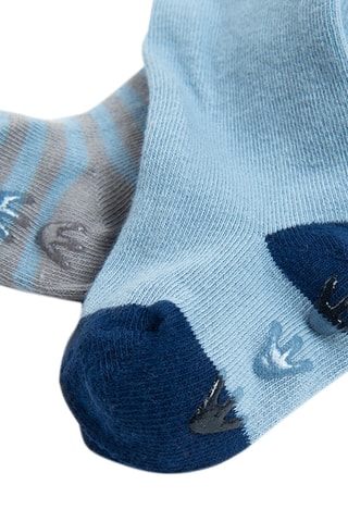 2 paires de collants antidérapants Gris et ciel