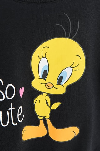 Sweat Titi et Grosminet Looney Tunes - 
Noir et jaune