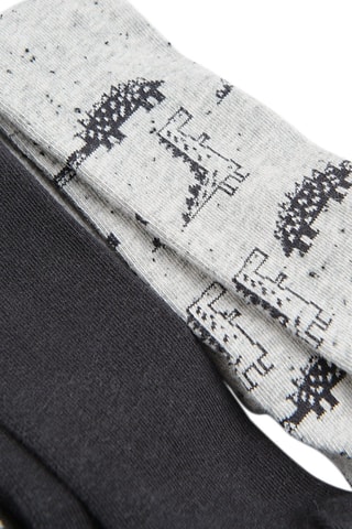 3 collants Gris chiné, anthracite et noir