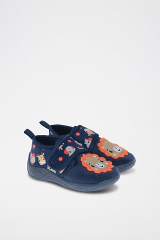 Pantoufles en velours Bleu marine