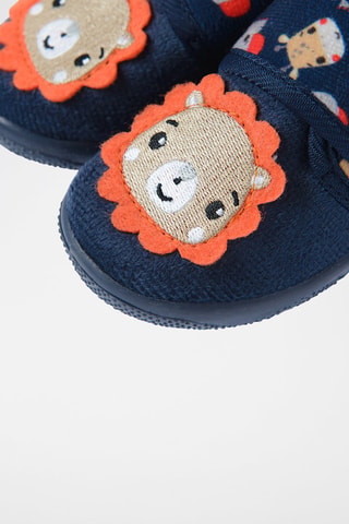 Pantoufles en velours Bleu marine