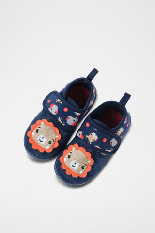 Pantoufles en velours Bleu marine