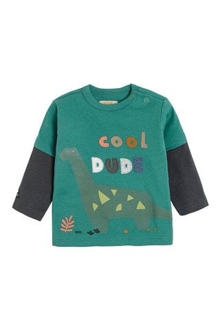 T-shirt Vert d’eau et anthracite