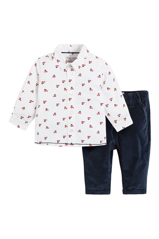 Chemise et pantalon Blanc et bleu marine