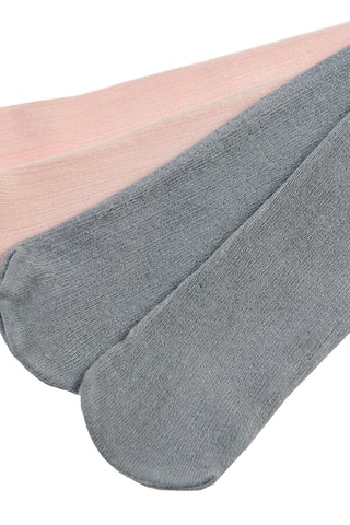 2 collants en coton biologique - Rose clair et gris foncé