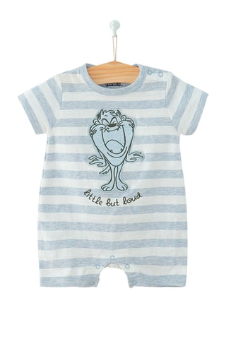 2 combinaisons en coton biologique Looney Tunes - Ciel chiné et vert d’eau