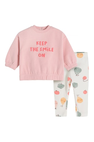 Sweat et legging Rose et écru