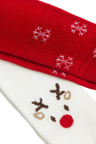 2 collants - Blanc et rouge