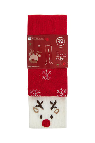 2 collants - Blanc et rouge