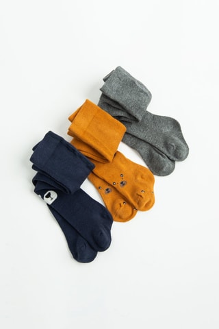 3 paires de chaussettes - Bleu marine et moutarde