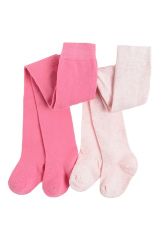 2 collants en coton biologique - Rose