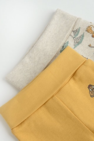 2 pantalons Le Roi Lion Disney - Gris clair chiné et jaune