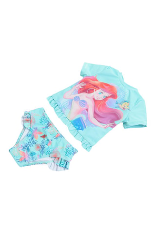 Maillot 2 pièces Polochon et Ariel La petite Sirène Disney Bleu clair