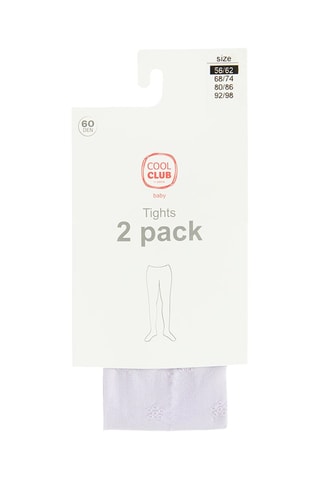2 paires de collants - 60 deniers - Blanc et mauve