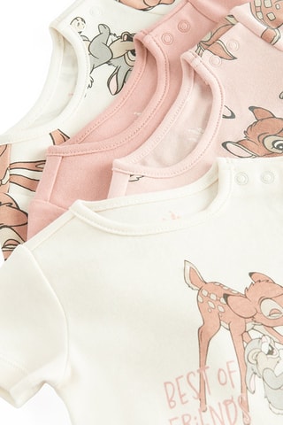4 bodys Bambi Disney - Blanc et rose