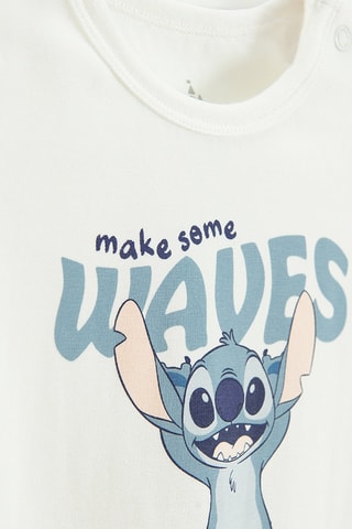 Body et short tie and dye Stitch Lilo et Stitch Disney - Blanc et bleu