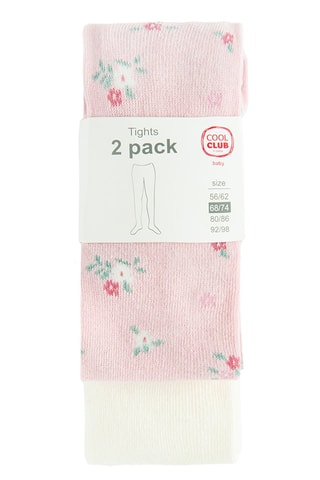 2 collants - Blanc et rose