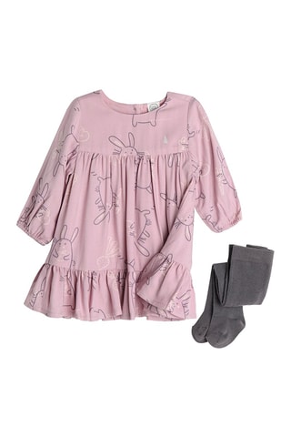Robe et collant Mauve et gris foncé