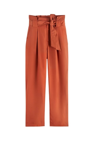 Pantaloni a vita alta - Rosso mattone