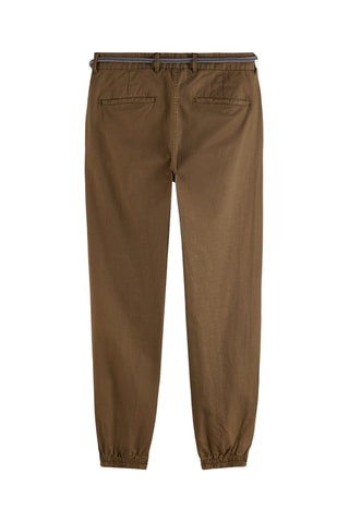 Pantaloni chino in lino - Verde oliva