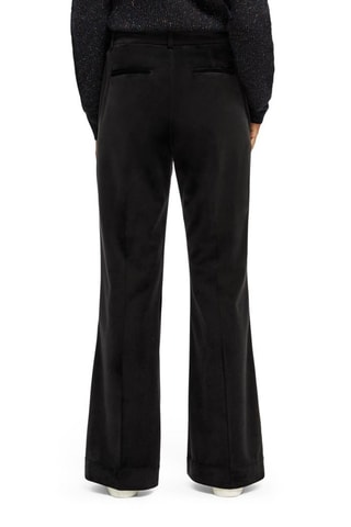 Pantaloni flare in velluto a vita alta - Nero