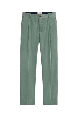 Pantaloni chino slim in velluto - Verde acqua