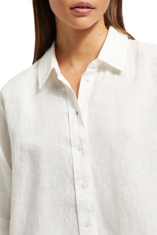 Camicia oversize in lino - Ecrù