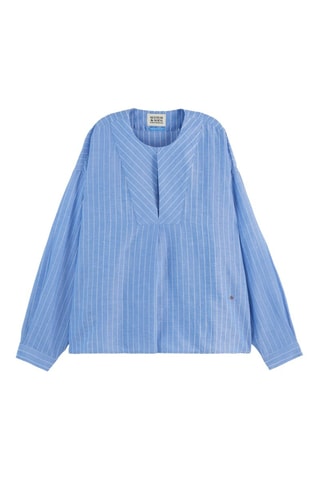 Blusa in lino - Blu