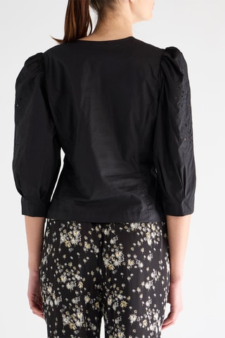Blusa in sangallo - Nero