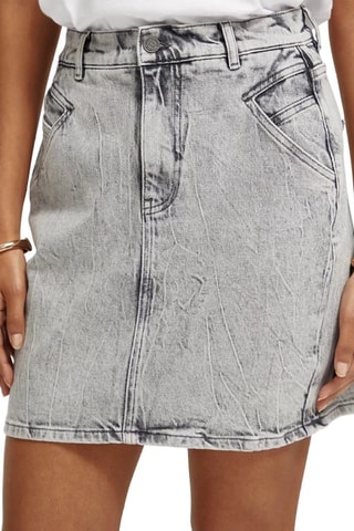 Gonna taglio dritto in jeans - Grigio