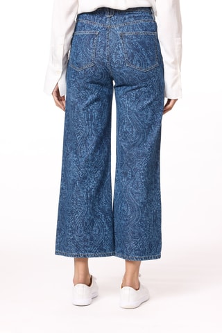 Jeans wide legs 7/8 a vita alta - Blu