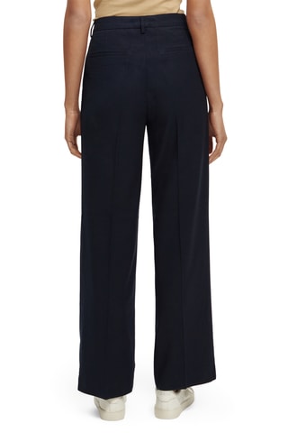 Pantaloni wide legs a vita alta - Blu notte