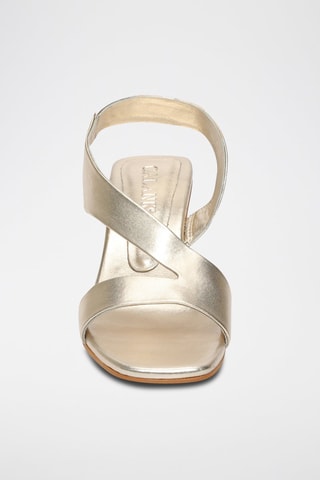 Sandalias de piel caprina de tacón Netia - Dorado