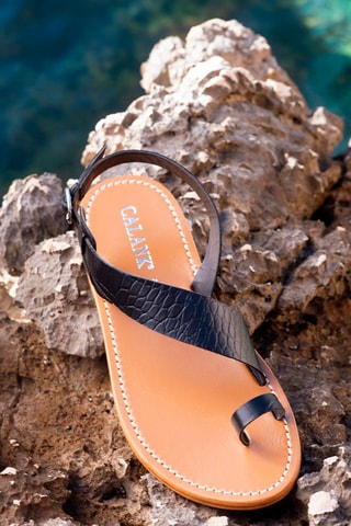 Sandalias de piel Farshid - Negro