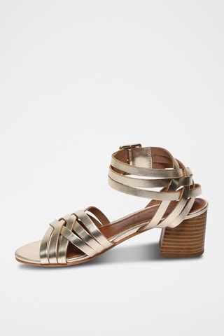 Sandalias de piel de tacón Nerine - Dorado