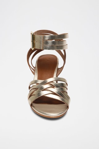 Sandalias de piel de tacón Nerine - Dorado