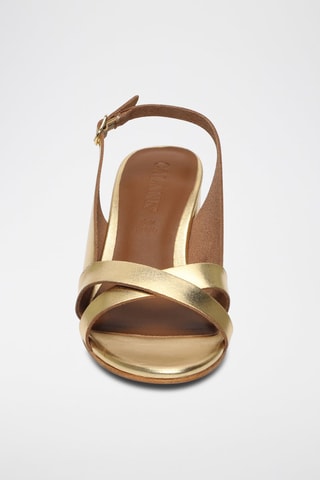 Sandali con tacco in pelle di camoscio Netty - Dorato