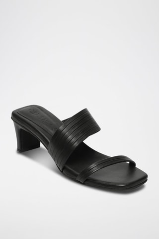 Sandalias de piel de tacón Nura - Negro