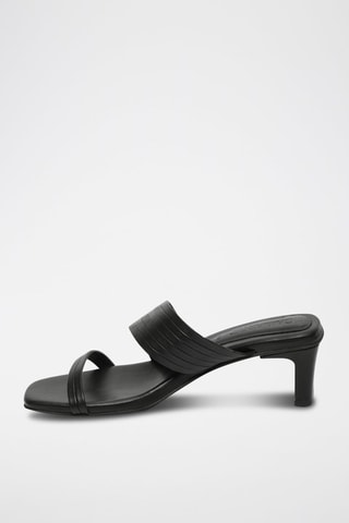 Sandalias de piel de tacón Nura - Negro