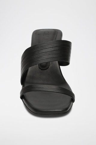 Sandalias de piel de tacón Nura - Negro