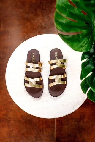 Sandalias de piel - Dorado