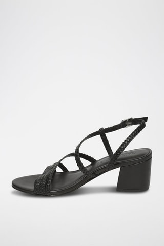 Sandalias de piel de tacón - Negro