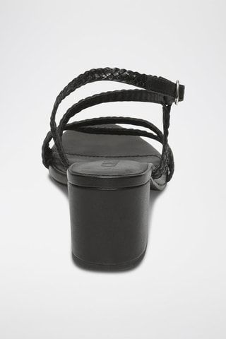 Sandalias de piel de tacón - Negro