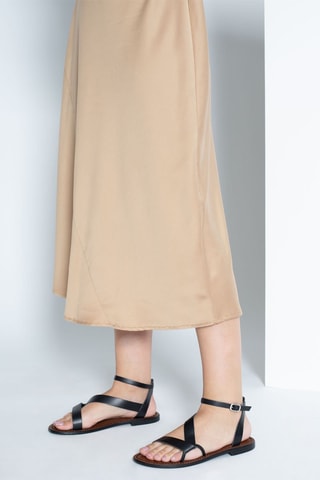 Sandalias de piel - Negro