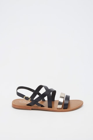 Sandalias de piel Leblon - Negro, dorado y plateado
